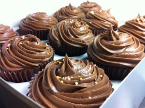 Chocolate and vanilla swirl cupcakes