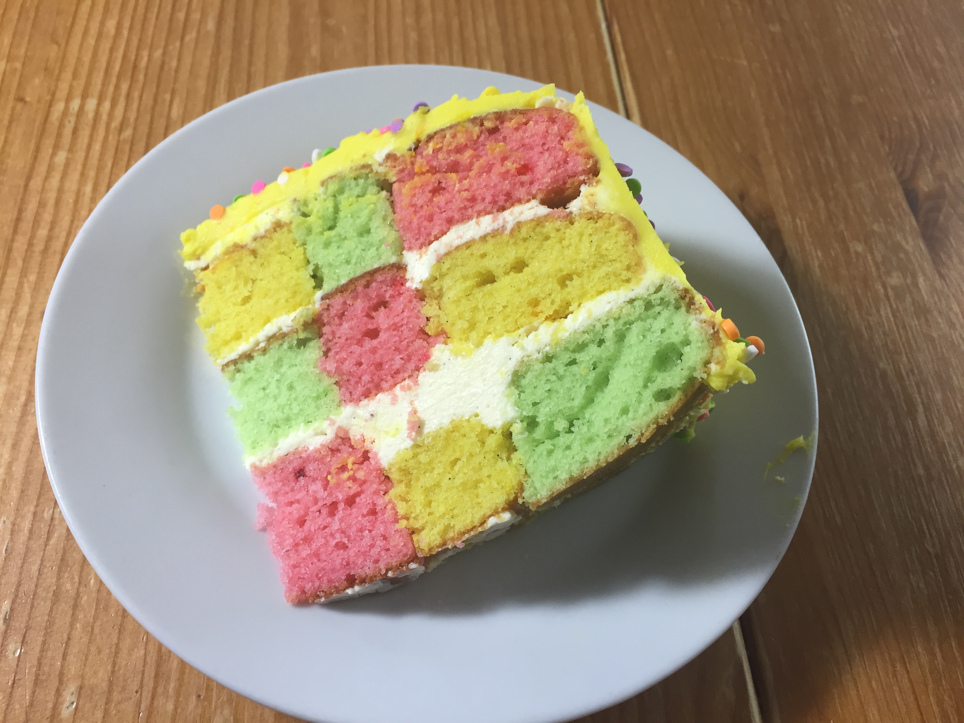 Checkerboard cake : 3 colours checkered cake