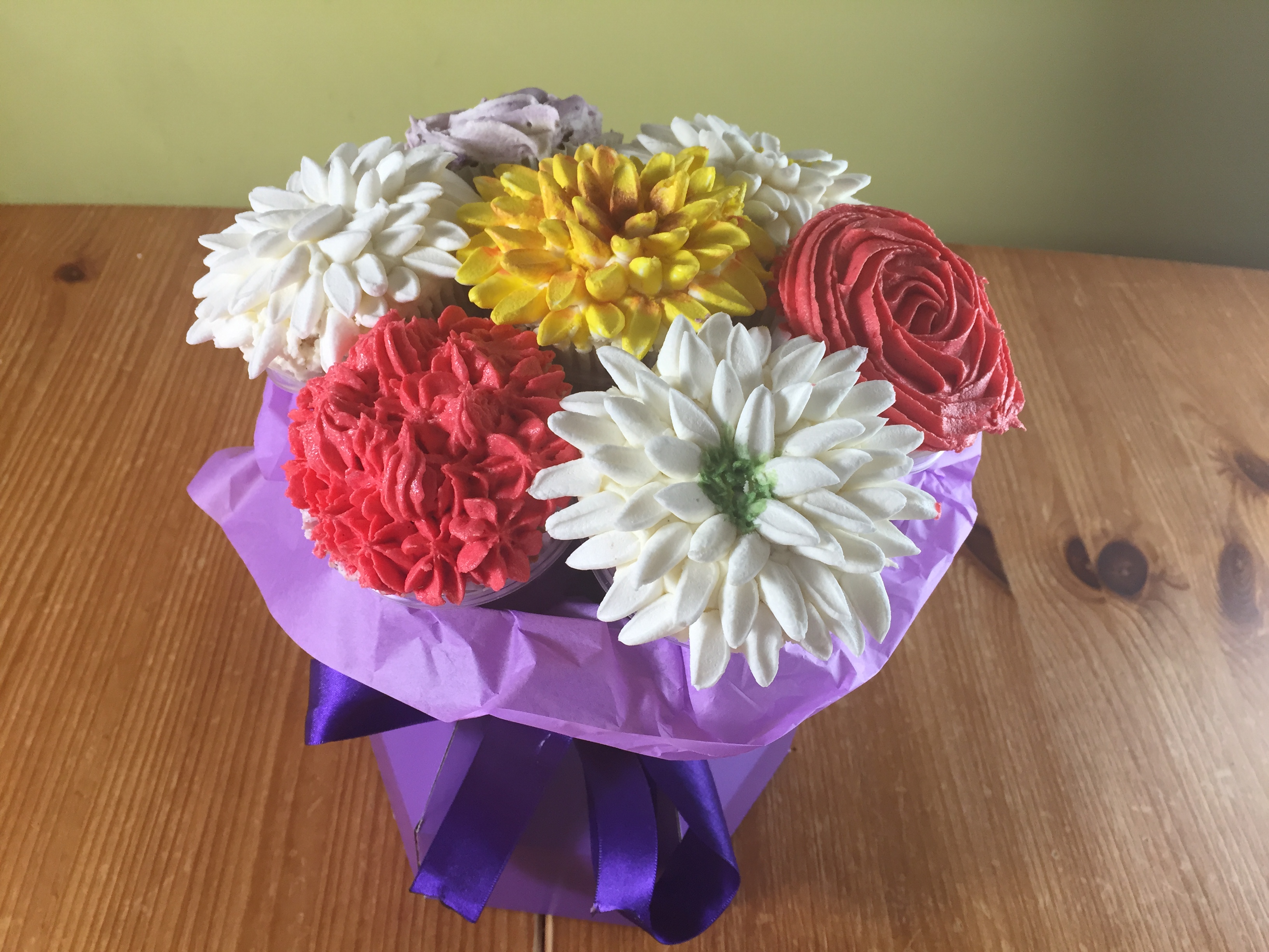 Cupcake bouquet box How to make a cupcake bouquet Meadow Brown Bakery