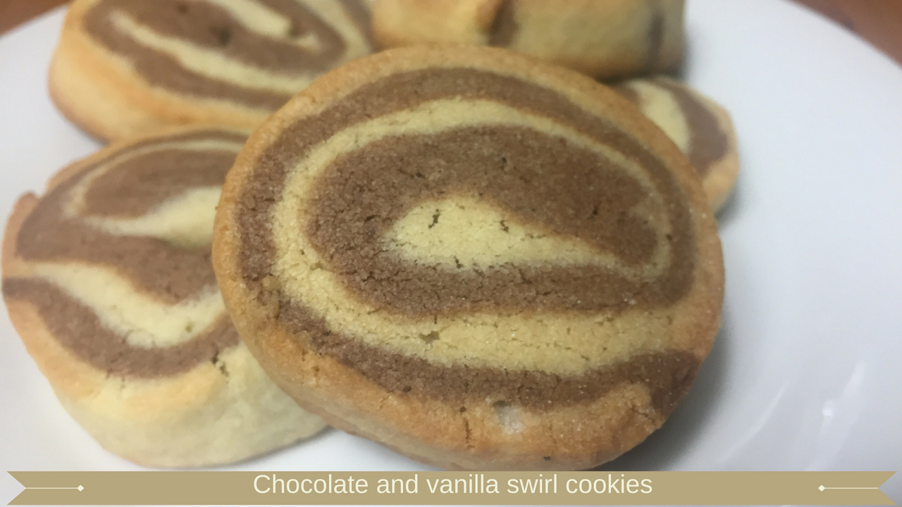 Chocolate and vanilla swirl cookies
