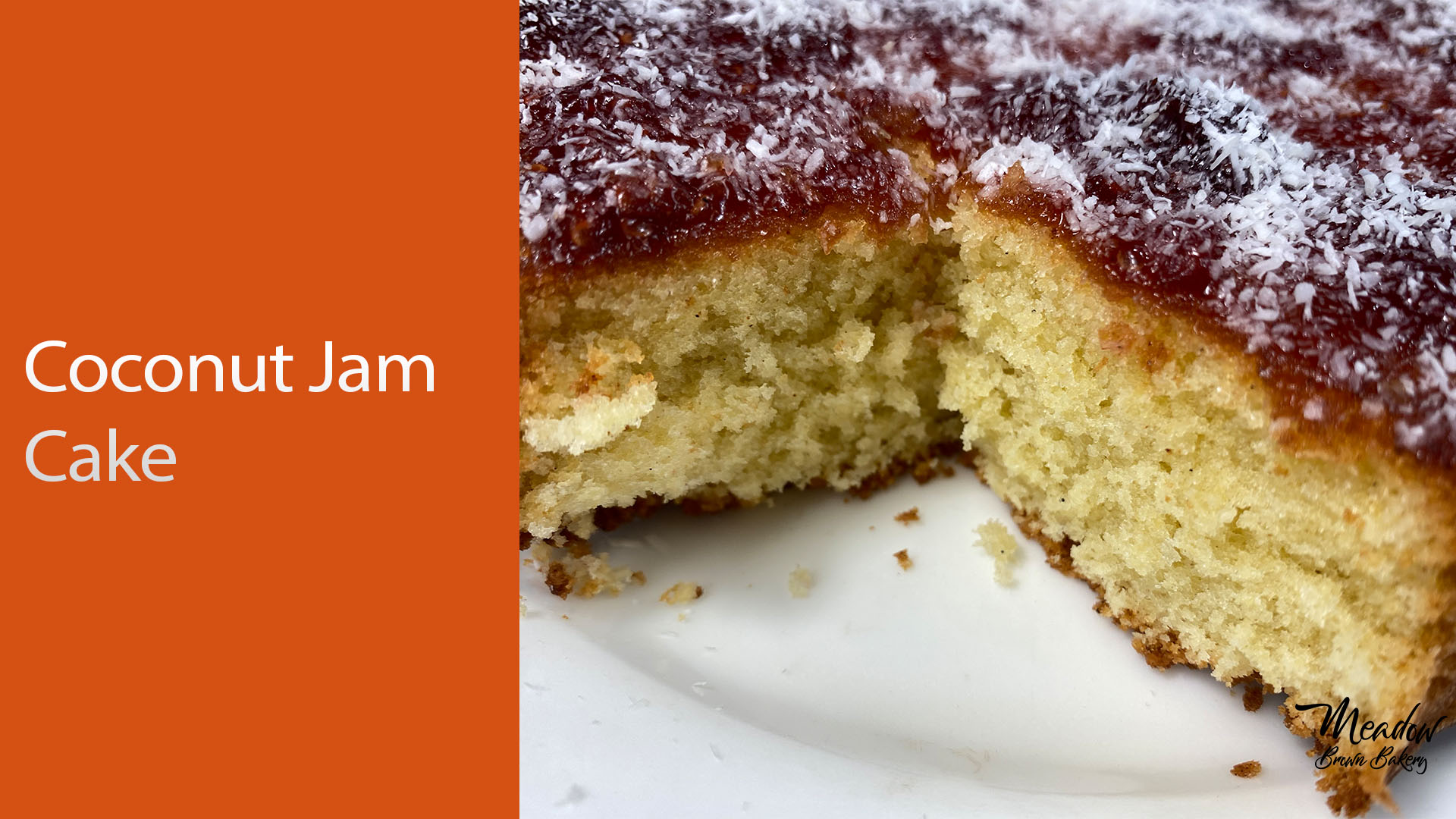 Coconut and jam sponge cake